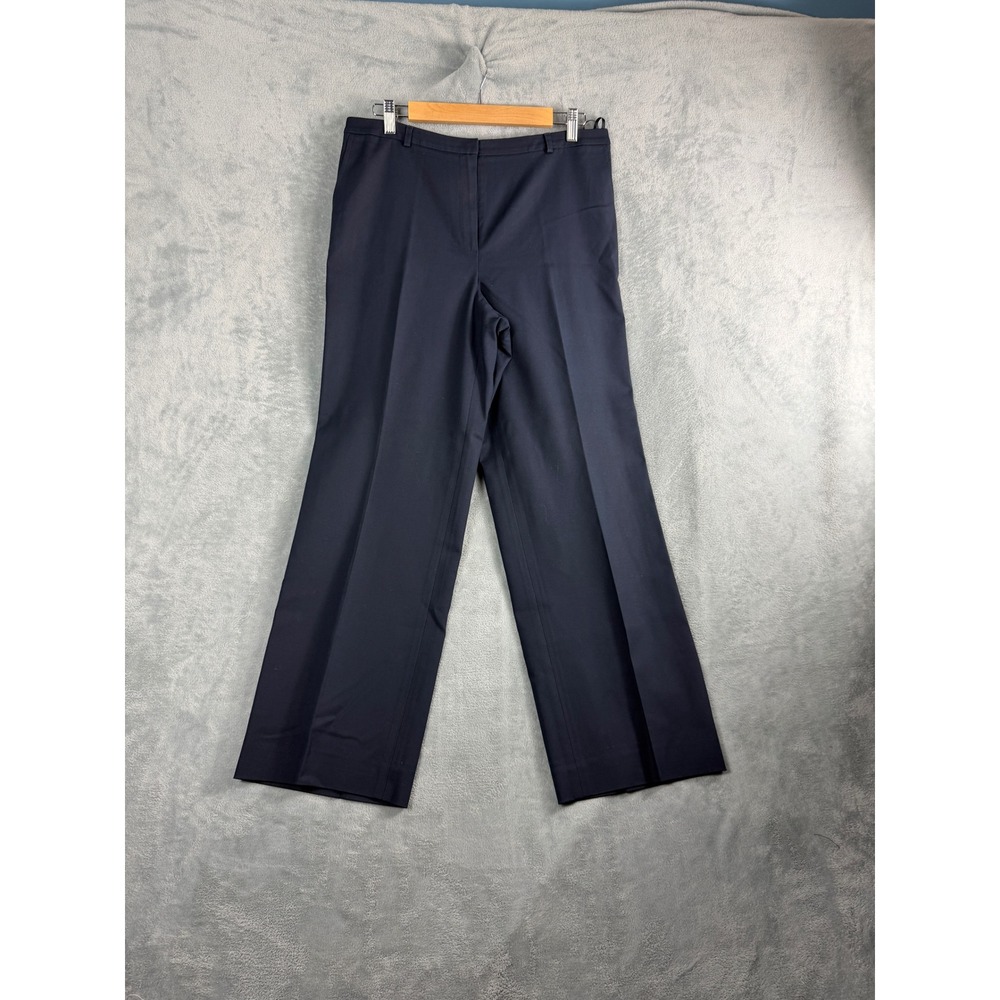 Talbots Womens 12 Black Dress Pants Wide Leg Stretch Cotton Office Siren N22